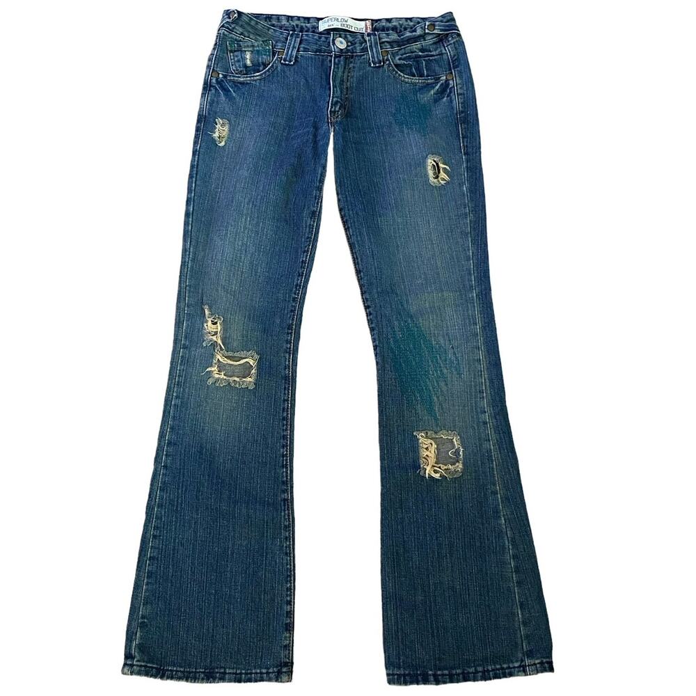 Levi’s Size 5M 27 2005 518 Superlow Boot Cut Jeans Distressing Holes